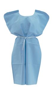 Disposable Patient Gowns, 30x42, Blue (Case of 50)