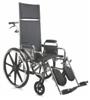 Excel Reclining Wheelchair w/ Removable Arms and Detachable Elevating Legrests (22", Black)