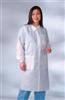 Disposable Lab Coat w/ Knit Cuff w/ Traditional Collar, White, Large