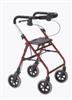 Drive Medical Petite Feather-Lite Aluminum Rollator (Red)