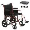 Drive Medical Bariatric Steel Transport Chair - 20" (Chrome)