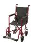 Drive Medical Aluminum Transport Chair - 17" (Red)