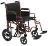 Drive Medical Bariatric Steel Transport Chair - 20" (Red)