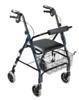 Drive Medical Deluxe Aluminum Rollator with Padded Seat (Blue)