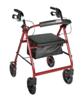 Drive Medical Rollator with Fold Up and Removable Back Support, Padded Seat, 8" Casters with Loop Locks