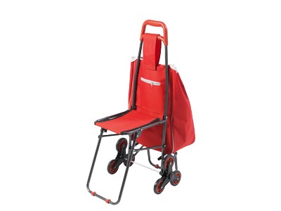 Deluxe Rolling Shopping Cart with Seat