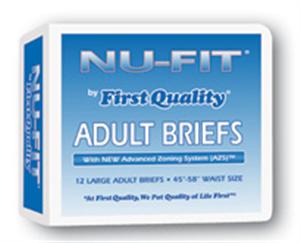 Nu-Fit Adult Briefs by First Quality - Large, 45" - 58"