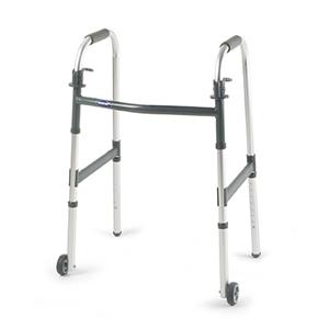 Invacare Dual Release Folding Walker with 3" Wheels - Adult