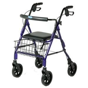Invacare Four Wheel Rollator with Curved Backrest - Blue