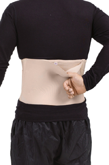 9" Single Closure Lumbosacral Belt with Side Pulls and Pocket - Medium