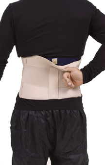 9" Double Closure Lumbosacral Belt with 6" Front Closure Neoprene Pocket - Small