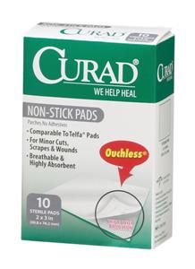Curad Non-Stick Pads, 8" X 3" (case of 12)