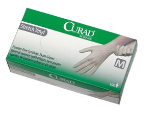 Curad powder-free stretch vinyl exam gloves, LG (10 boxes)