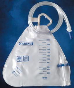 Urology drain bag with anti-reflux valve, 2000ML (case of 20)