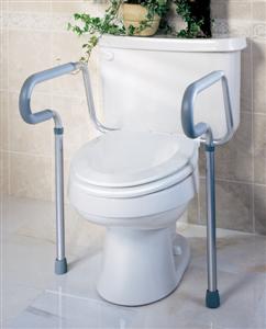 Toilet seat frame w/ Adjustable rails