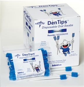 Dentips Untreated Disposable Oral Swabs Individually Wrapped