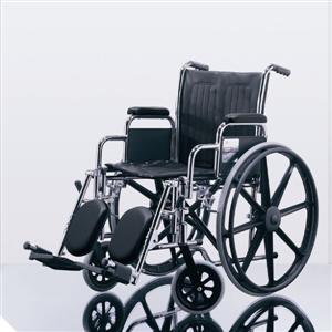 Excel 2000 Wheelchair w/ Perminant Full Length Arms / Footrests (18", Black)