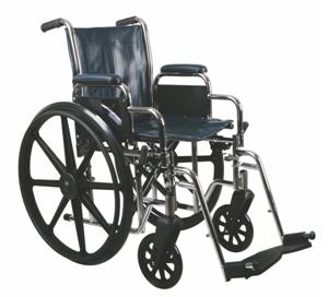 Excel Narrow Wheelchair w/ Removable Desk Length Arms(16in blue)