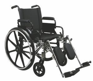 Excel K4 Standard Wheelchair w/ Swing Back Arms and Detachable Footrests (18", Black)