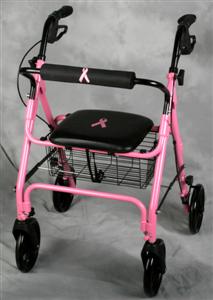 Rollator / Four Wheel Pink Breast Cancer Awareness Walker by Medline