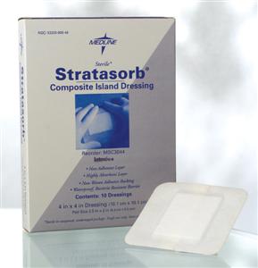 Stratasorb Composite Island Dressing, 4x10in (Box of 10)
