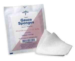 Cotton Woven Gauze Sponges, 2x2in, 8ply (Case of 3000)