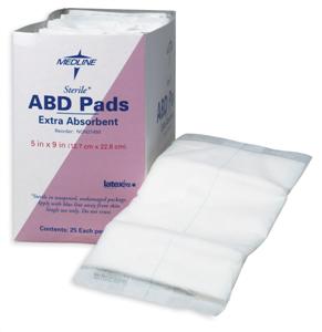 Abdominal (ABD) Pads, 8x10, Sterile (case of 360)