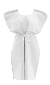 Disposable Patient Gowns, 30x42, White (Case of 50)