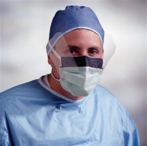 Surgical Face Mask,  Anti-Fog w/ Shield w/ Ties (case of 100)