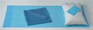 Disposable Sheet Set: Flat, Stretcher, Pillowcase  (case of 24 sets)