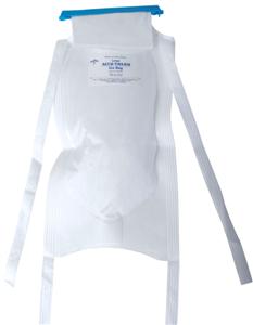 Ice Bag with Clamp-Closure, 4 ties, White, 6.5"x14"  (case of 50)