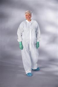 White Spunbond Coverall w/ Elastic Wrist w/ Open Ankles, XX-Large  (case of 25)