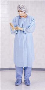 Thumbs Up Isolation Gown, Blue Poly w/ Thumb Loops, X-Large (case of 75)