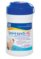 Sani Hands Alcohol Wipes, 135/tub