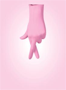 Pink Stretch Vinyl Exam Glove, Extra-Small