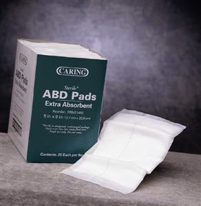 Caring ABD/Combine Pads, 5x9, Non-Sterile