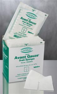 Caring Drain Sponges, Non-Woven, 4x4, Sterile, 2/pk  (case of 300 pk)