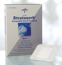 Stratasorb Island Dressing - 6" x 6" with 4" x 4" Pad