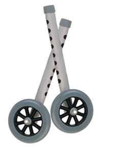 Drive Medical 5" Walker Wheels with Two Sets of Rear Glides for Use with Universal Walker