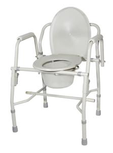 Drive Medical Steel Drop Arm Bedside Commode with Padded Arms