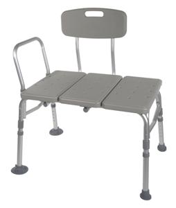 Drive Medical Plastic Transfer Bench with Adjustable Backrest