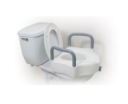 Drive Medical 2 in 1 Locking Elevated Toilet Seat with Removable Arms