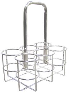 Chrome Oxygen Cylinder Carrier - 6 M4/M6