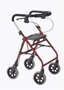 Drive Medical Petite Feather-Lite Aluminum Rollator (Red)
