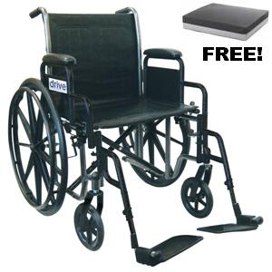 Drive Medical Silver Sport 2 Wheelchair - 16" with Desk Arms and Elevating Legrests