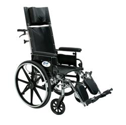 Drive Medical Viper Plus Light Weight Reclining Wheelchair with Elevating Leg rest and Various Flip Back Arm Styles