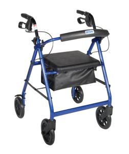 Drive Medical Rollator with Fold Up and Removable Back Support Padded Seat 8" Casters with Loop Locks