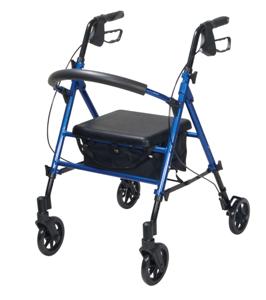 Drive Medical Adjustable Height Rollator with 6" Wheels