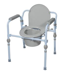 Drive Medical Folding Bedside Commode Seat with Commode Bucket and Splash Guard