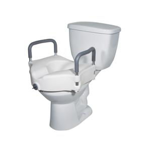 Drive Medical Elevated Raised Toilet Seat with Removable Padded Arms